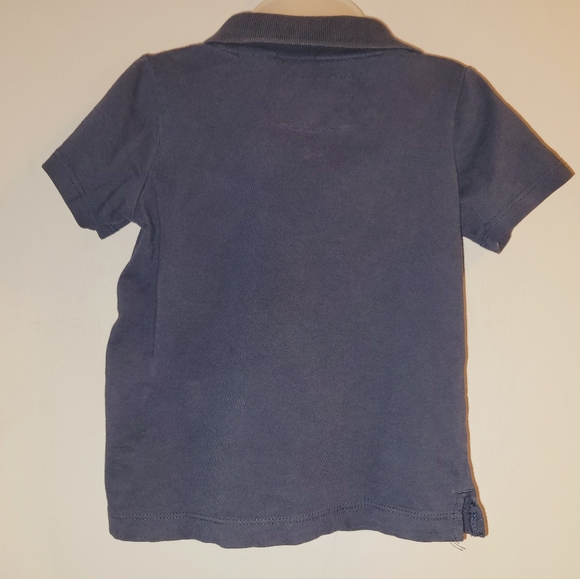 ⛳️ Guess Navy Blue Toddler Boy Cotton Golf Shirt Vintage Look Lettering 18 Month - Picture 3 of 4